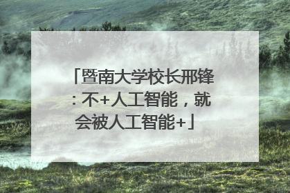 暨南大学校长邢锋：不+人工智能，就会被人工智能+