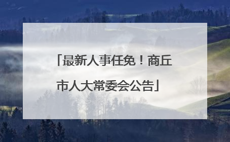 最新人事任免！商丘市人大常委会公告
