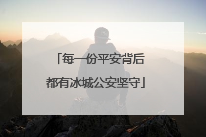 每一份平安背后 都有冰城公安坚守