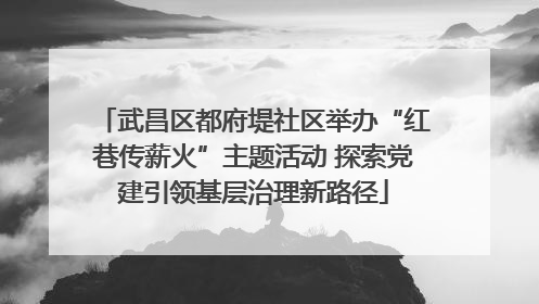 武昌区都府堤社区举办“红巷传薪火”主题活动 探索党建引领基层治理新路径