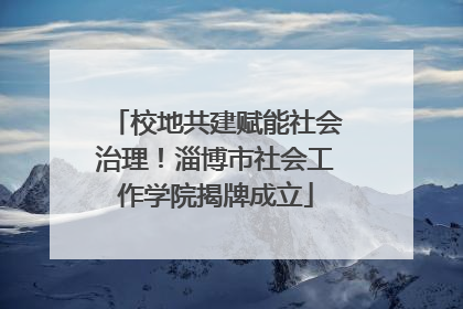 校地共建赋能社会治理！淄博市社会工作学院揭牌成立