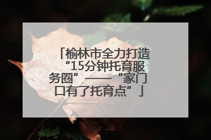 榆林市全力打造“15分钟托育服务圈”——“家门口有了托育点”
