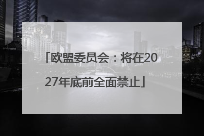 欧盟委员会：将在2027年底前全面禁止