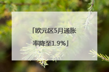 欧元区5月通胀率降至1.9%