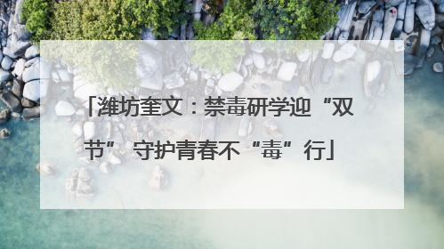 潍坊奎文：禁毒研学迎“双节” 守护青春不“毒”行