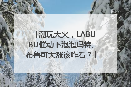 潮玩大火，LABUBU催动下泡泡玛特、布鲁可大涨该咋看？
