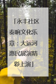 永丰社区奏响文化乐章：大运河惠民展演精彩上演