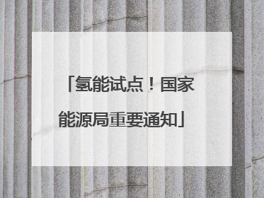 氢能试点！国家能源局重要通知