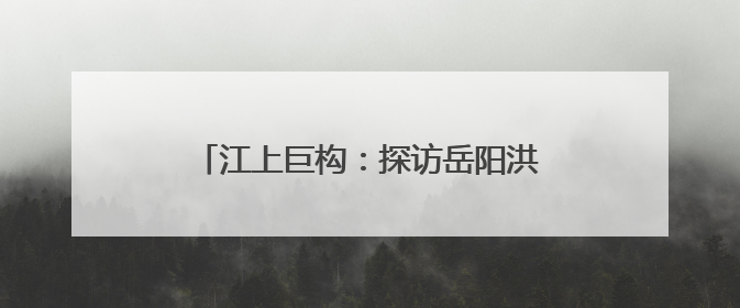 江上巨构：探访岳阳洪水港“钢铁水骆驼”