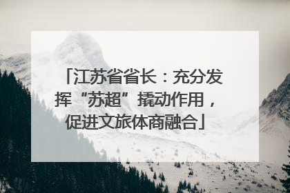 江苏省省长：充分发挥“苏超”撬动作用，促进文旅体商融合