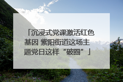 沉浸式党课激活红色基因 紫阳街道这场主题党日这样“破圈”