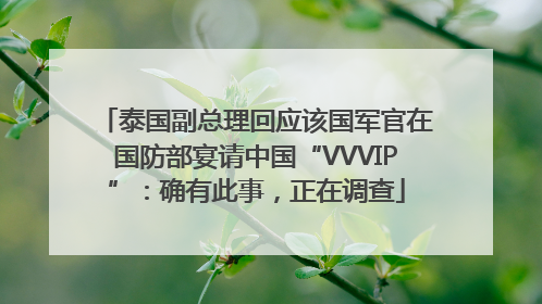 泰国副总理回应该国军官在国防部宴请中国“VVVIP”：确有此事，正在调查