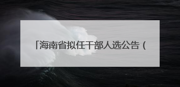 海南省拟任干部人选公告（2025年6月20日）