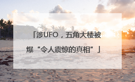 涉UFO，五角大楼被爆“令人震惊的真相”
