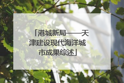 港城新局——天津建设现代海洋城市成果综述