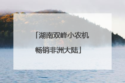 湖南双峰小农机畅销非洲大陆
