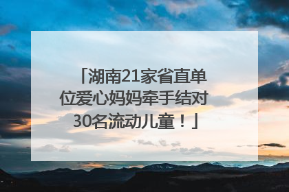 湖南21家省直单位爱心妈妈牵手结对30名流动儿童！