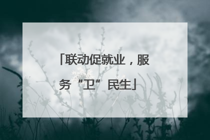 联动促就业，服务“卫”民生