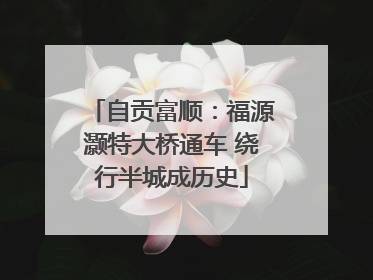 自贡富顺：福源灏特大桥通车 绕行半城成历史