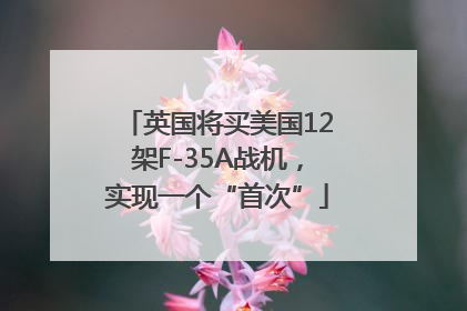 英国将买美国12架F-35A战机，实现一个“首次”