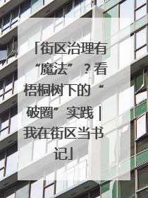 街区治理有“魔法”？看梧桐树下的“破圈”实践｜我在街区当书记