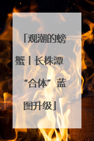 观潮的螃蟹丨长株潭“合体”蓝图升级
