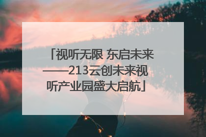 视听无限 东启未来——213云创未来视听产业园盛大启航
