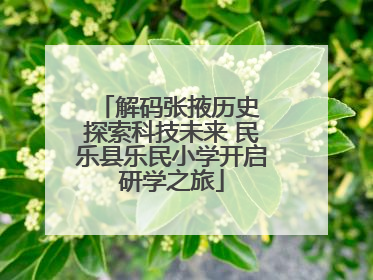解码张掖历史 探索科技未来 民乐县乐民小学开启研学之旅