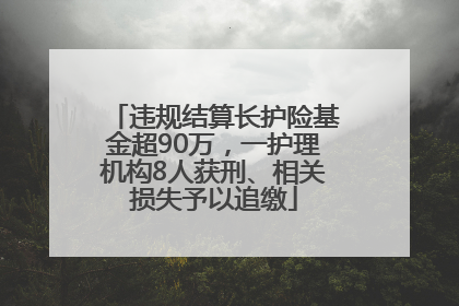 违规结算长护险基金超90万，一护理机构8人获刑、相关损失予以追缴