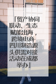 贸产协同联动、生态赋能出海，跨境电商·四川制造源头供需对接活动在成都举办