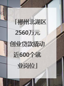 郴州北湖区2560万元创业贷款撬动近600个就业岗位