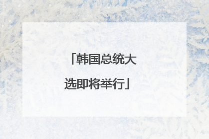 韩国总统大选即将举行