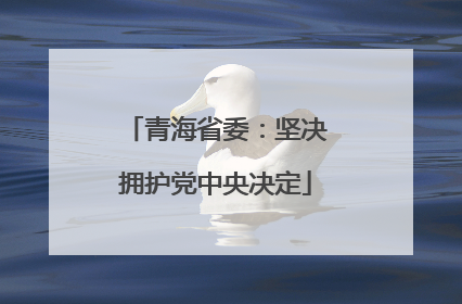 青海省委：坚决拥护党中央决定