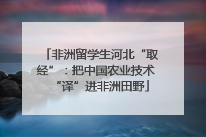 非洲留学生河北“取经”：把中国农业技术“译”进非洲田野