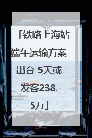 铁路上海站端午运输方案出台 5天或发客238.5万