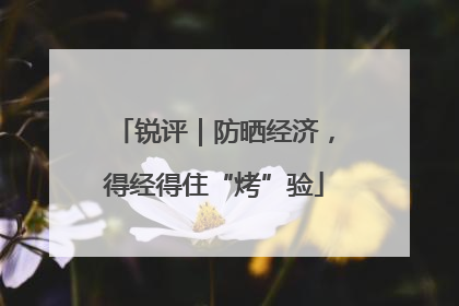 锐评｜防晒经济，得经得住“烤”验