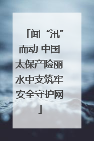 闻“汛”而动 中国太保产险丽水中支筑牢安全守护网