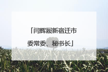 闫辉履新宿迁市委常委、秘书长