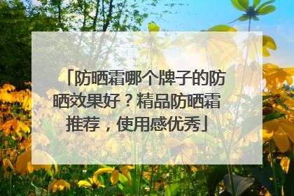 防晒霜哪个牌子的防晒效果好？精品防晒霜推荐，使用感优秀