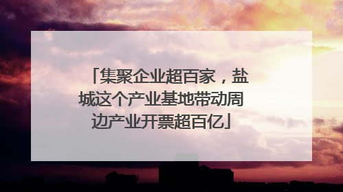 集聚企业超百家，盐城这个产业基地带动周边产业开票超百亿