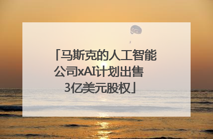 马斯克的人工智能公司xAI计划出售3亿美元股权