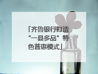 齐鲁银行打造“一县多品”特色普惠模式