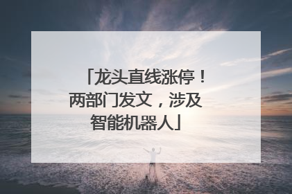 龙头直线涨停！两部门发文，涉及智能机器人
