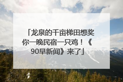 龙泉的千亩梯田想奖你一晚民宿一只鸡！《90早新闻》来了