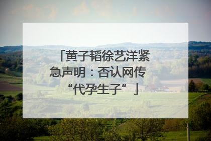 黄子韬徐艺洋紧急声明：否认网传 “代孕生子”