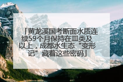 黄龙溪国考断面水质连续59个月保持在Ⅲ类及以上，成都水生态“变形记”藏着这些密码