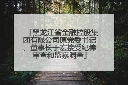 黑龙江省金融控股集团有限公司原党委书记、董事长于宏接受纪律审查和监察调查
