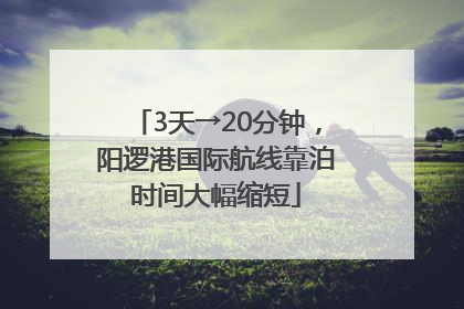3天→20分钟，阳逻港国际航线靠泊时间大幅缩短