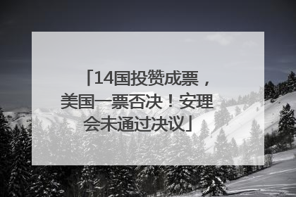 14国投赞成票，美国一票否决！安理会未通过决议