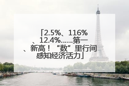 2.5%、116%、12.4%……第一、新高！“数”里行间感知经济活力